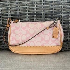 Coach signature thank handbag with tan leather